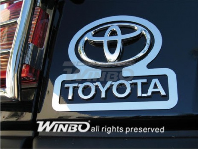 Toyota FJ Cruiser (07-) окантовка логотипа "TOYOTA" и "FJ Cruiser" из нержавеющей стали, комплект 2 шт.
